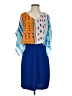 Global Desi 100% Polyester Graphic Blue Casual Dress Size XS - photo 1