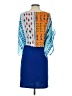 Global Desi 100% Polyester Graphic Blue Casual Dress Size XS - photo 2