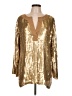MICHAEL Michael Kors 100% Polyester Metallic Gold 3/4 Sleeve Blouse Size L - photo 1
