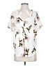 Assorted Brands Floral White Short Sleeve Blouse Size S - photo 1