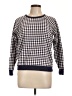 Draper James Checkered-gingham Blue Pullover Sweater Size L - photo 1