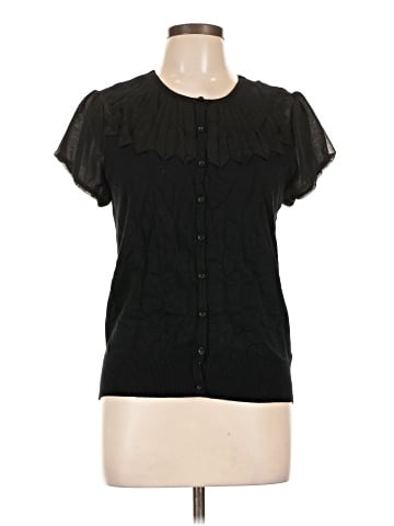 Black Saks Fifth Avenue Short Sleeve Blouse (view 1)