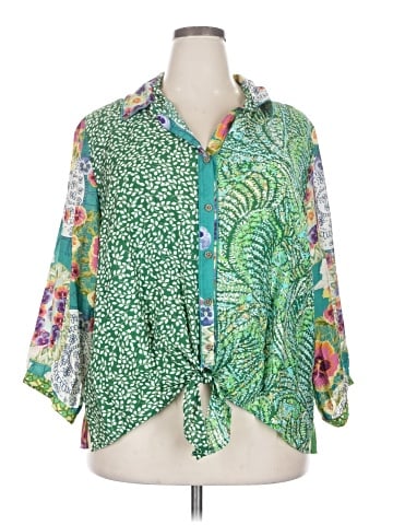 John Mark 3/4 Sleeve Button-Down Shirt (view 1)