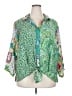 John Mark Color Block Green 3/4 Sleeve Button-Down Shirt Size 2X - photo 1