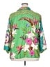 John Mark Color Block Green 3/4 Sleeve Button-Down Shirt Size 2X - photo 2