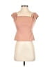 Deletta Solid Pink Tan Short Sleeve Top Size S - photo 1