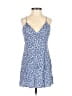 Cider 100% Rayon Print Blue Casual Dress Size XS - photo 1