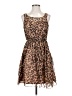 Aryn K. 100% Silk Animal Print Brown Cocktail Dress Size XS - photo 1