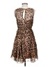 Aryn K. 100% Silk Animal Print Brown Cocktail Dress Size XS - photo 2