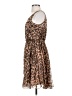 Aryn K. 100% Silk Animal Print Brown Cocktail Dress Size XS - photo 5