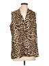 Roz & Ali 100% Polyester Animal Print Brown Sleeveless Blouse Size L - photo 1