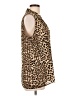 Roz & Ali 100% Polyester Animal Print Brown Sleeveless Blouse Size L - photo 4