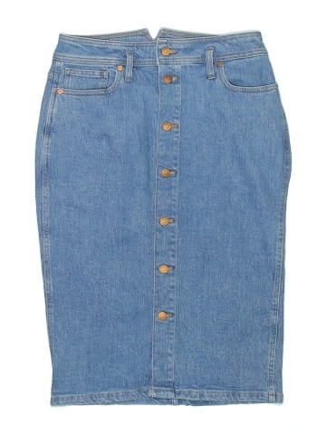 Madewell Denim High-Waist Midi Skirt in Holton Wash: Western Edition (view 1)