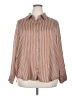 Maurices 100% Polyester Stripes Brown Long Sleeve Blouse Size 2X - photo 1