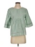 Unbranded 100% Polyester Green 3/4 Sleeve Blouse Size S - photo 1