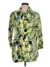 Chico's Print Green 3/4 Sleeve Button-Down Shirt Size 2 (12) - photo 1