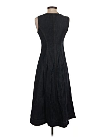 Madewell Airy Denim Squareneck Button-Front Midi Dress (view 2)