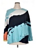 Nic + Zoe Color Block Blue Pullover Sweater Size 1X - photo 1