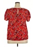 LC Lauren Conrad 100% Polyester Red Short Sleeve Blouse Size XXL - photo 2