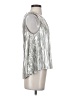 By Anthropologie 100% Polyester Metallic Silver Sleeveless Blouse Size XXS - photo 4