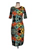 Lularoe Print Orange Cocktail Dress Size L - photo 1