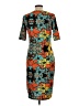 Lularoe Print Orange Cocktail Dress Size L - photo 2