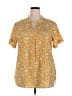 Timeson 100% Polyester Yellow Short Sleeve Blouse Size XXL - photo 1