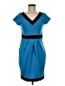 Jonathan Martin Color Block Blue Cocktail Dress Size 8 - photo 1