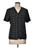 Kasper A.S.L. 100% Polyester Polka Dots Black Short Sleeve Blouse Size 10 - photo 1