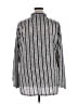POINT ELEVEN CLASSICS 100% Polyester Chevron-herringbone Blue Ivory Long Sleeve Blouse Size 2X - photo 2
