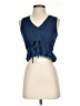 Moon River 100% Cotton Blue Sleeveless Blouse Size XS - photo 1