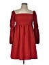 EXLURA Solid Red Casual Dress Size L - photo 1