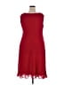 Studio 1 100% Polyester Solid Red Casual Dress Size 18 - photo 2
