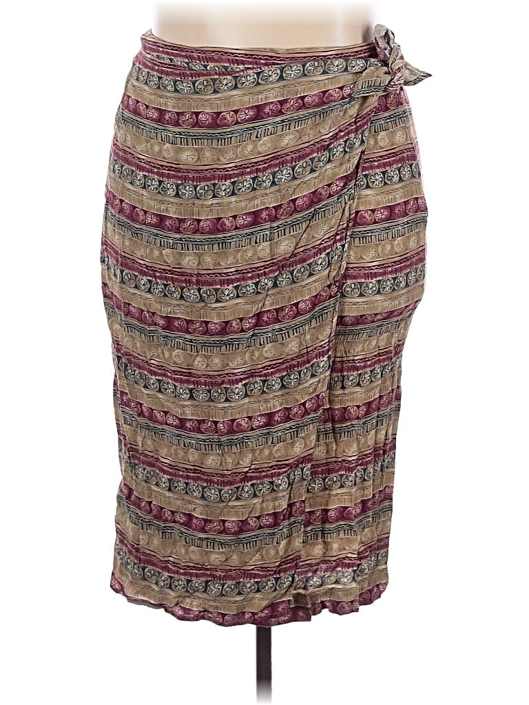 Pre-owned Rena Rowan Casual Skirt In Burgundy