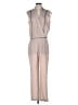 Topshop 100% Polyester Metallic Tan Jumpsuit Size 10 - photo 1