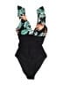 Cupshe Tropical Black One Piece Swimsuit Size S - photo 1