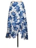 Shein 100% Polyester Floral Blue Casual Skirt Size L - photo 1