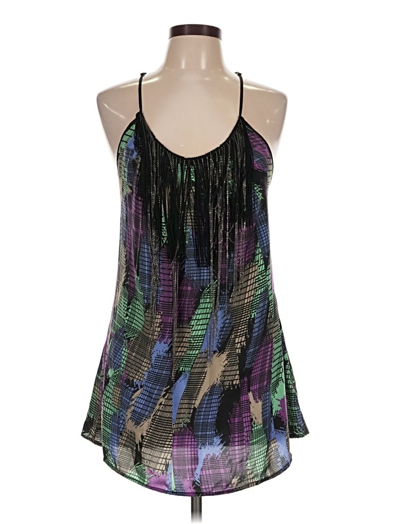 Pre-owned Buffalo By David Bitton Sleeveless Silk Top Black Halter Neckline Tops