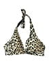 Ganni Animal Print Gold Black Swimsuit Top Size Lg (38B) - photo 1