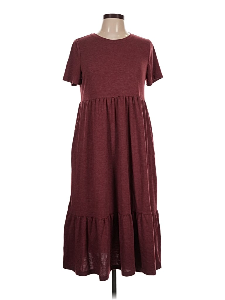 Pre-owned Shein Casual Dress In Burgundy