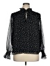Ann Taylor LOFT 100% Polyester Polka Dots Black Long Sleeve Blouse Size XL - photo 1
