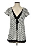 Tart Print White Gray Short Sleeve Blouse Size S - photo 1