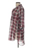 Bobeau 100% Polyurethane Plaid Burgundy 3/4 Sleeve Blouse Size L - photo 5