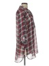 Bobeau 100% Polyurethane Plaid Burgundy 3/4 Sleeve Blouse Size L - photo 4