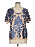 Tracy Reese for Neiman Marcus + Target 100% Polyester Gold Short Sleeve Blouse Size M - photo 1