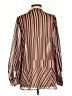 CAbi 100% Polyester Stripes Brown Long Sleeve Blouse Size S - photo 2