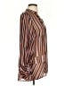 CAbi 100% Polyester Stripes Brown Long Sleeve Blouse Size S - photo 4