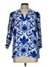 Soft Surroundings 100% Rayon Print Blue 3/4 Sleeve Blouse Size L - photo 1