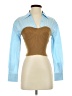 STAUD Color Block Blue Long Sleeve Blouse Size XS - photo 1
