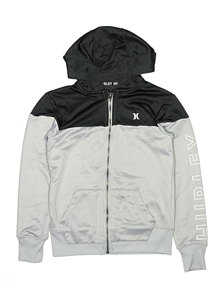 Pre-owned Hurley Kids' Zip Up Hoodie In Silver